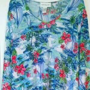 Tropical print tunic